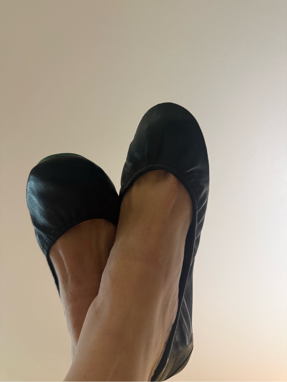 Tieks Black Leather Foldable Ballet Flats